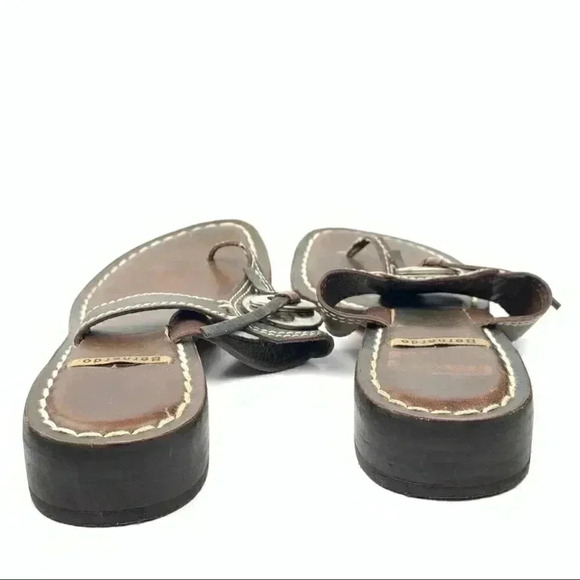 Bernardo sandals 7.5 chocolate brown leather south western bolo thong flip flops - Picture 5 of 12